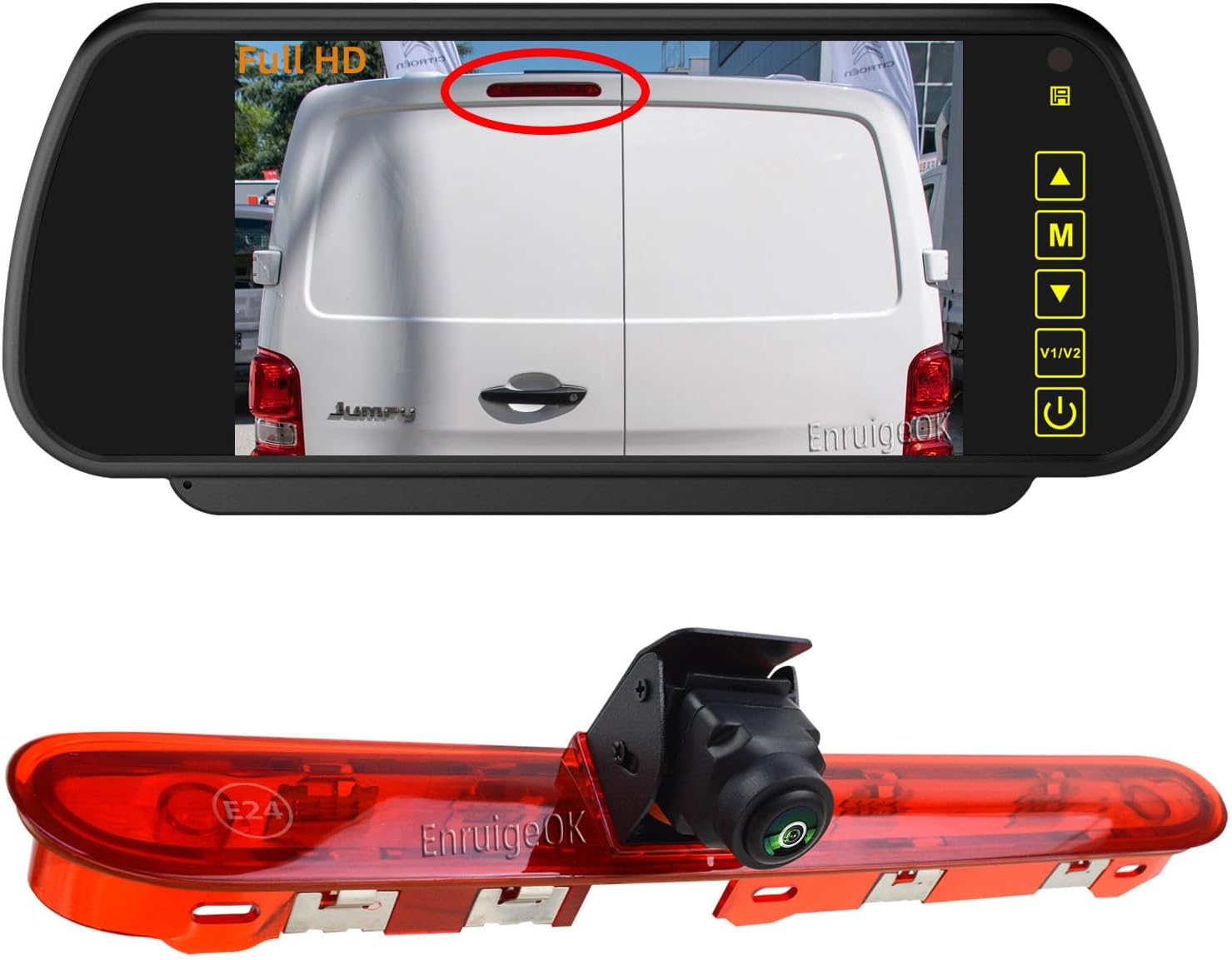 EnruigeOK Automovite Kit de caméra de recul Full HD pour Peugeot Expert, Citroën Jumpy/Dispatch, Toyota Proace (à partir de 2016) Vauxhall Vivaro C 2019 et plus récent (kit de montage à napon) Snap-On Mount Kit