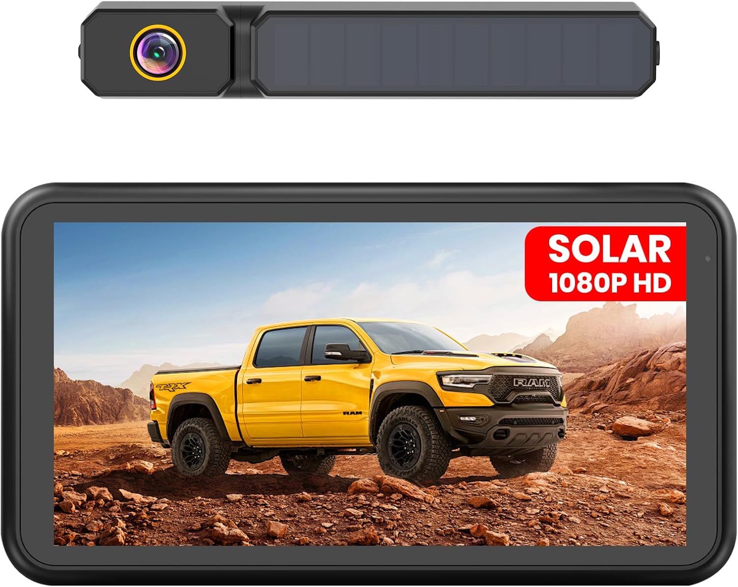 Solaire Camera de Recul sans Fil: Installation Facile en 3 Minutes, avec HD 1080P Moniteur 5 Pouces, Étanche IP69K Vision Nocturne Claire Nocturne Caméra de Recul pour Auto,SUV, Camion,Van