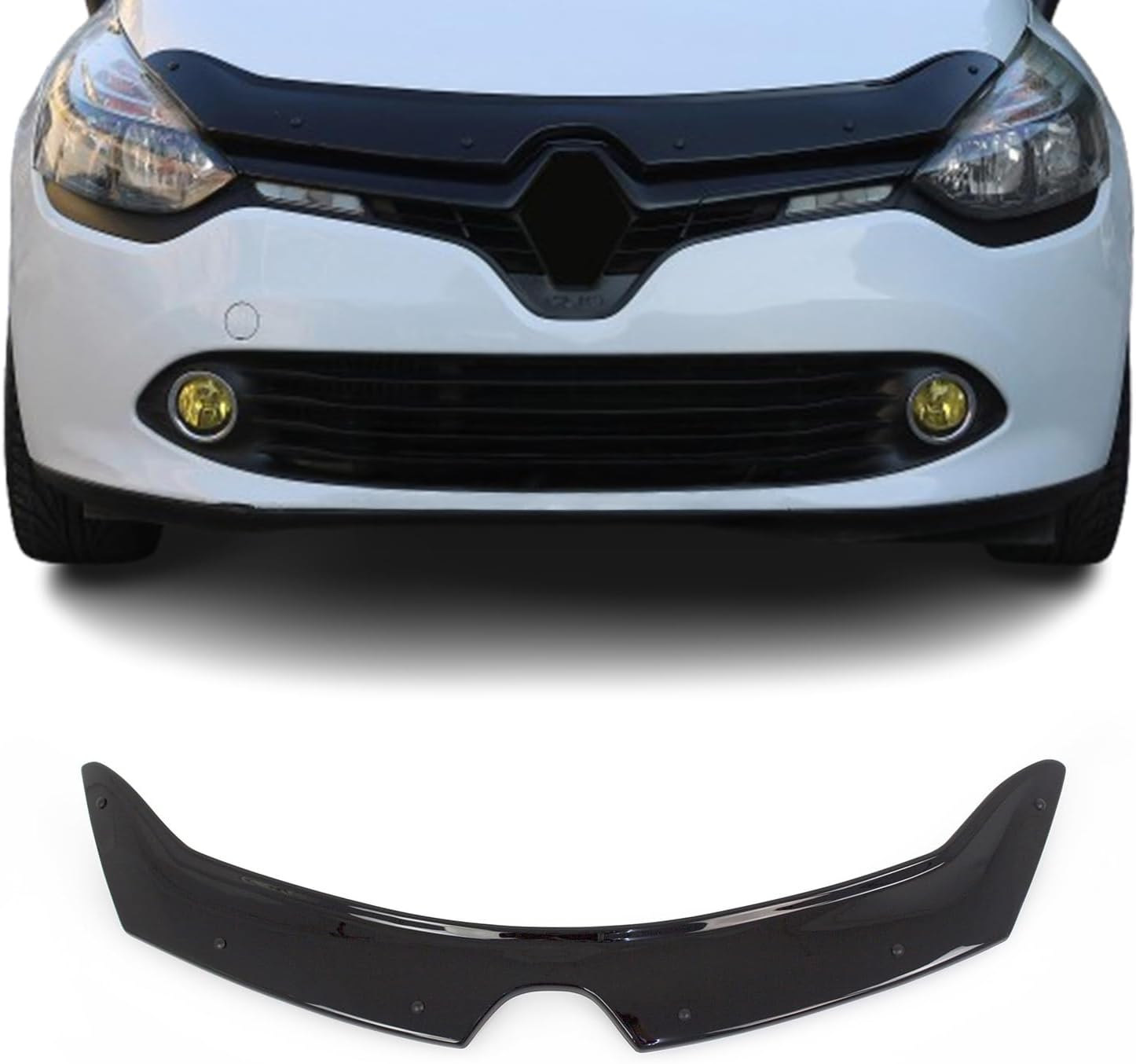 Deflecteurs d'air capot de voiture pour Renault Clio 2012-2019 Acrylique Noir