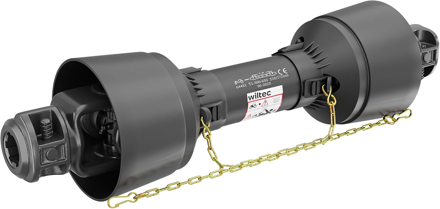 Arbre de Transmission T1 Cardan 500mm 210Nm 540tr/min Prise Force 18kW (25CV) 2X 1 3/8" 6 Dents T1 500-650mm 210Nm,2X 1 3/8" 6 Z