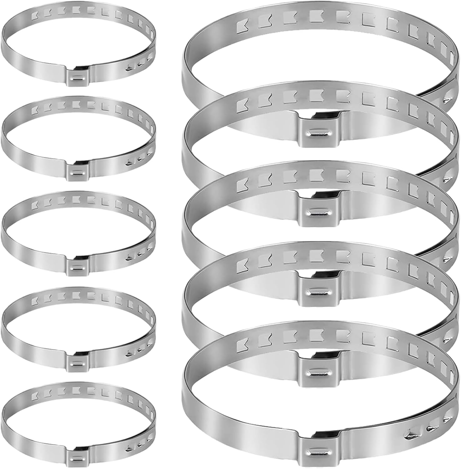 10PCS Collier Soufflet Cardan, Soufflet De Cardan En Acier Inoxydable,Collier Cardan,Collier Soufflet De Cardan Universel Collier Serrage Souffle 5 Petites Et 5 Grandes Pour La Plupart Des VéHicules