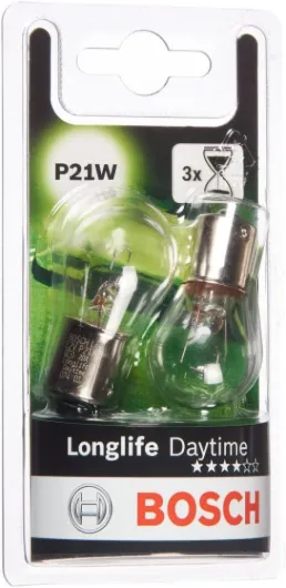 Bosch P21W Longlife Daytime lampes auto - 12 V 21 W BA15s - 2 ampoules Longévité - Longlife Daytime