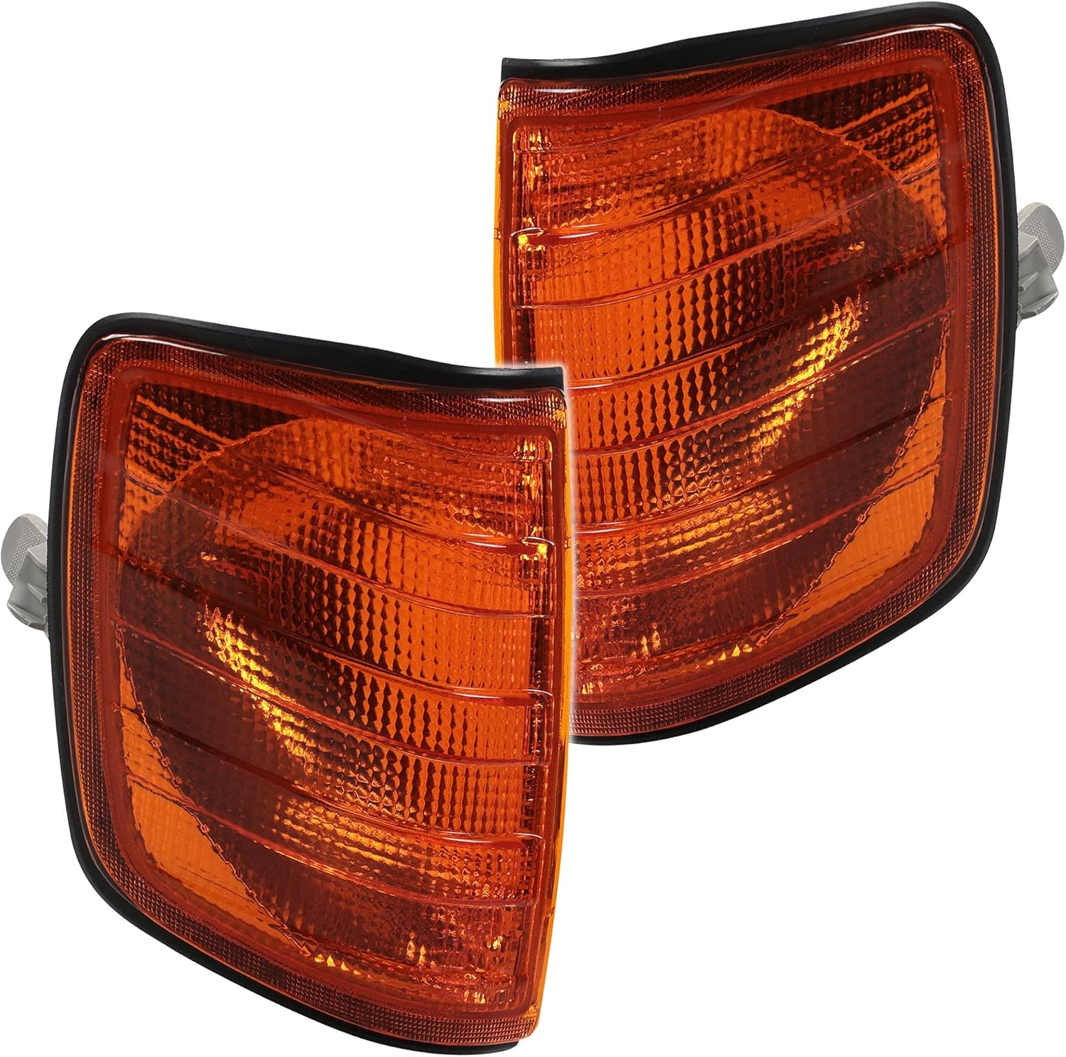 BESTPRICE 2x Clignotants avant avec porte-lampe blanc Clignotants latéraux Compatible avec MERCEDES-BENZ 124 Cabriolet (A124),124 Coupe (C124),124 Stufenheck (W124),124 T-Model (S124)