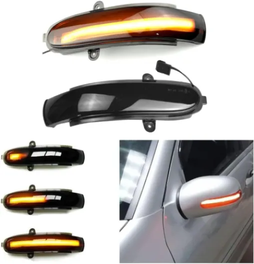 Hacreyatu Lentille fumée Feu clignotant séquentiel dynamique LED Marqueur latéral Rétroviseur Clignotant pour Mercedes Benz G Classe W463 E Classe W211 S211