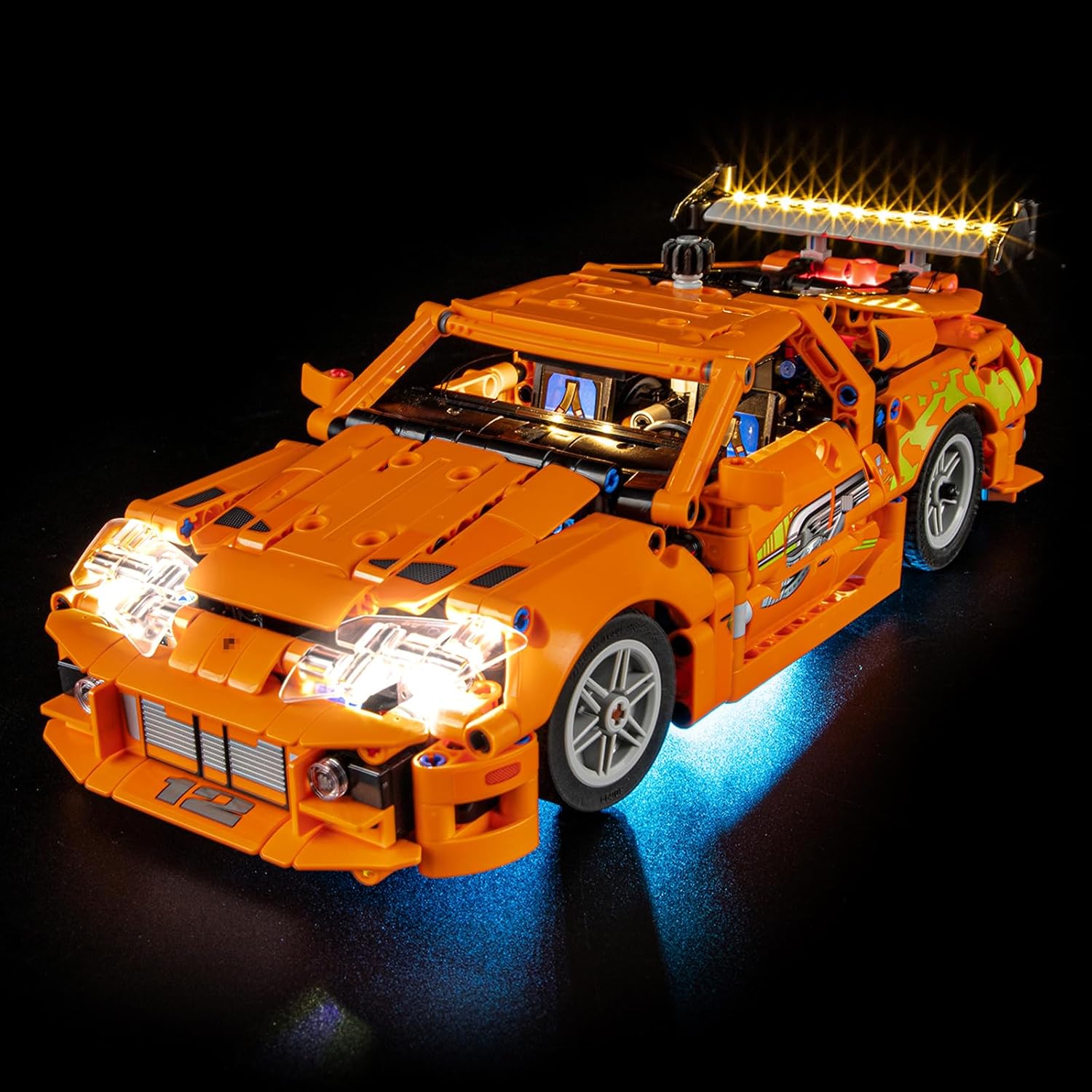 Jeu De Lumières Compatible avec Lego Fast and Furious Toyota Supra MK4 Technic 42204 (Modèle de Bloc Non Inclus)