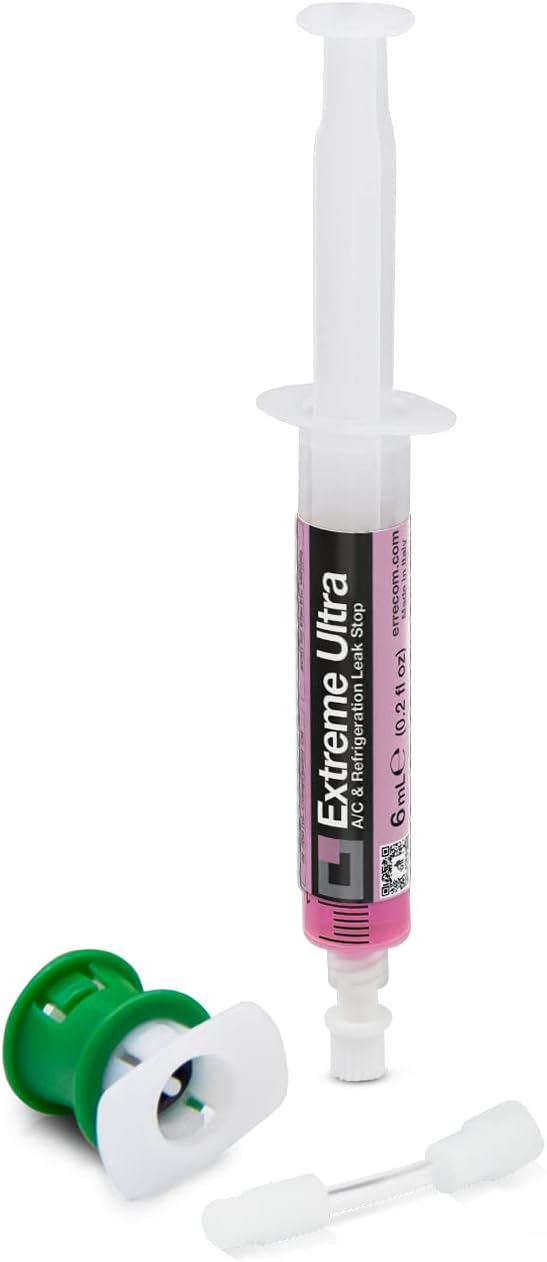 Extreme Ultra - 6 ML, Stop-Fuites pour Systèmes de Climatisation des Véhicules, Contient Adaptateur pour vanne de Charge de coté Basse Pression gaz R1234yf 1 seringue avec adaptateur R1234yf