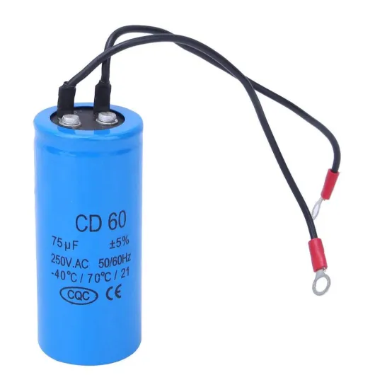 Condensateur CD60 75uf 250VAC, Moteur Rond, Matière, Capacité de Démarrage, Climatiseur, Réfrigérateur