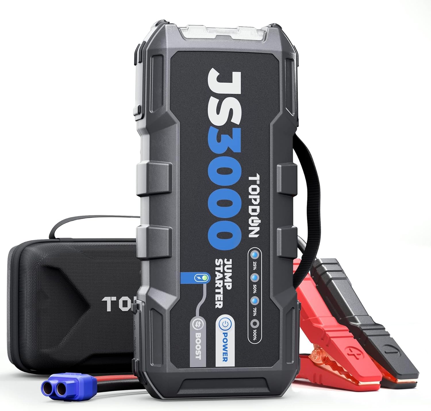 Booster Batterie 3000A 24000mAh Démarreur de Batterie, JS3000 Portable Jump Starter pour Véhicule ( Jusqu’à 9L Essence /7L Gazole) Démarrage de Voiture