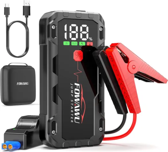 7000A Booster Batterie Voiture (12L d'essence/10L de Diesel), 26800mAh 12V Démarreur de Batterie de Voiture Portable avec Pinces Intelligentes, QC3,0, 2,5 inch Grand écran LCD, Lumière LED