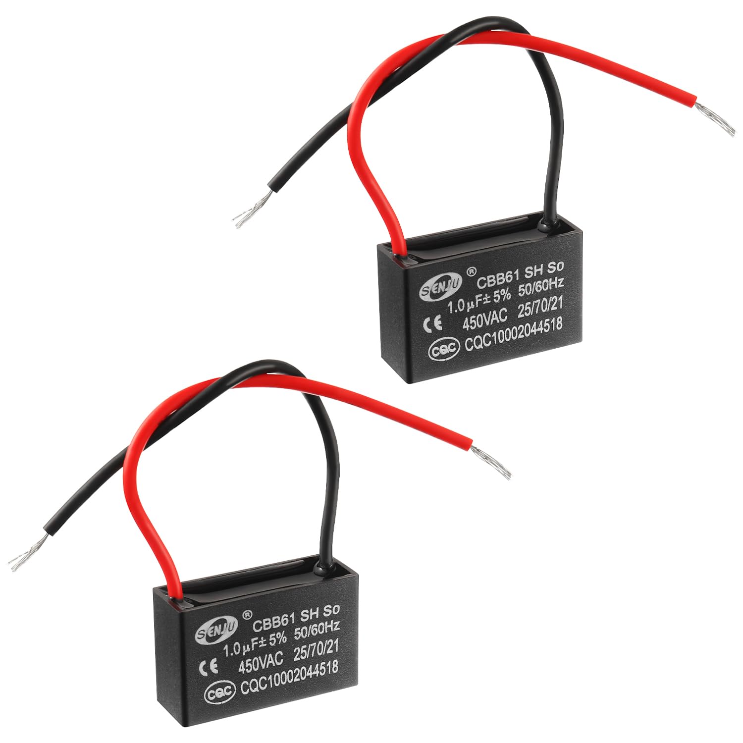 SIGANDG CBB61 1uF 450V AC 50/60 Hz Climatiseur Ventilateur Moteur Condensateur de Marche (Lot de 2) 1 MFD
