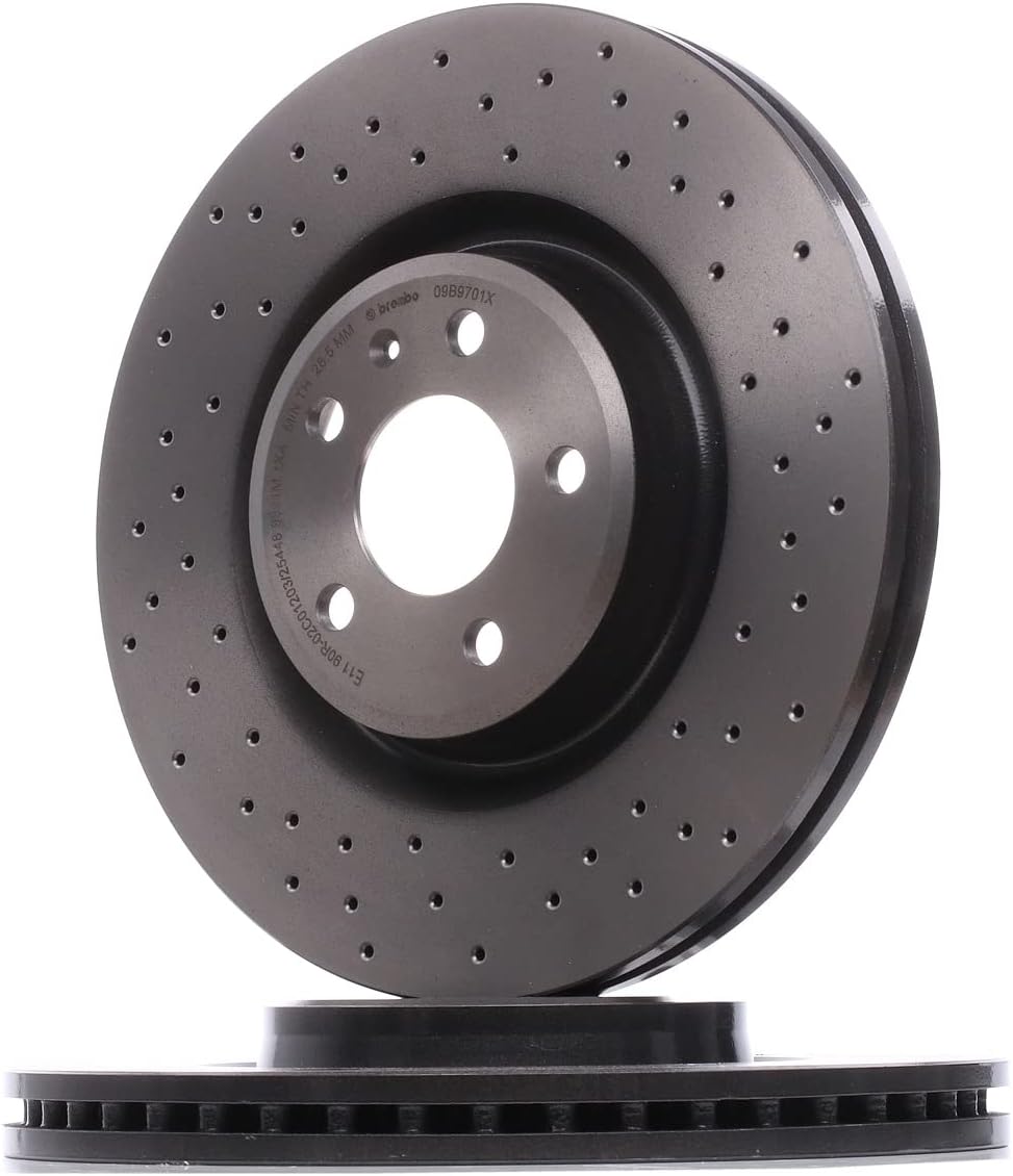 BREMBO 09.B970.1X 2x Disque de frein Avant Ø345mm Hauteur: 52mm Épaisseur: 30mm perforé/ventilé de l'intérieur