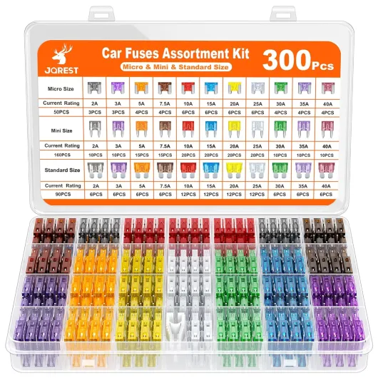 300Pcs Fusible Voiture Set, 160 Mini Fusible Auto + 90 Moyenne Fusible Automobile + 50 Micro Fusible + Extracteur - pour Voiture/RV/Camion/Moto (2A 3A 5A 7.5A 10A 15A 20A 25A 30A 35A 40A) 300Pcs Micro & Mini & Moyenne