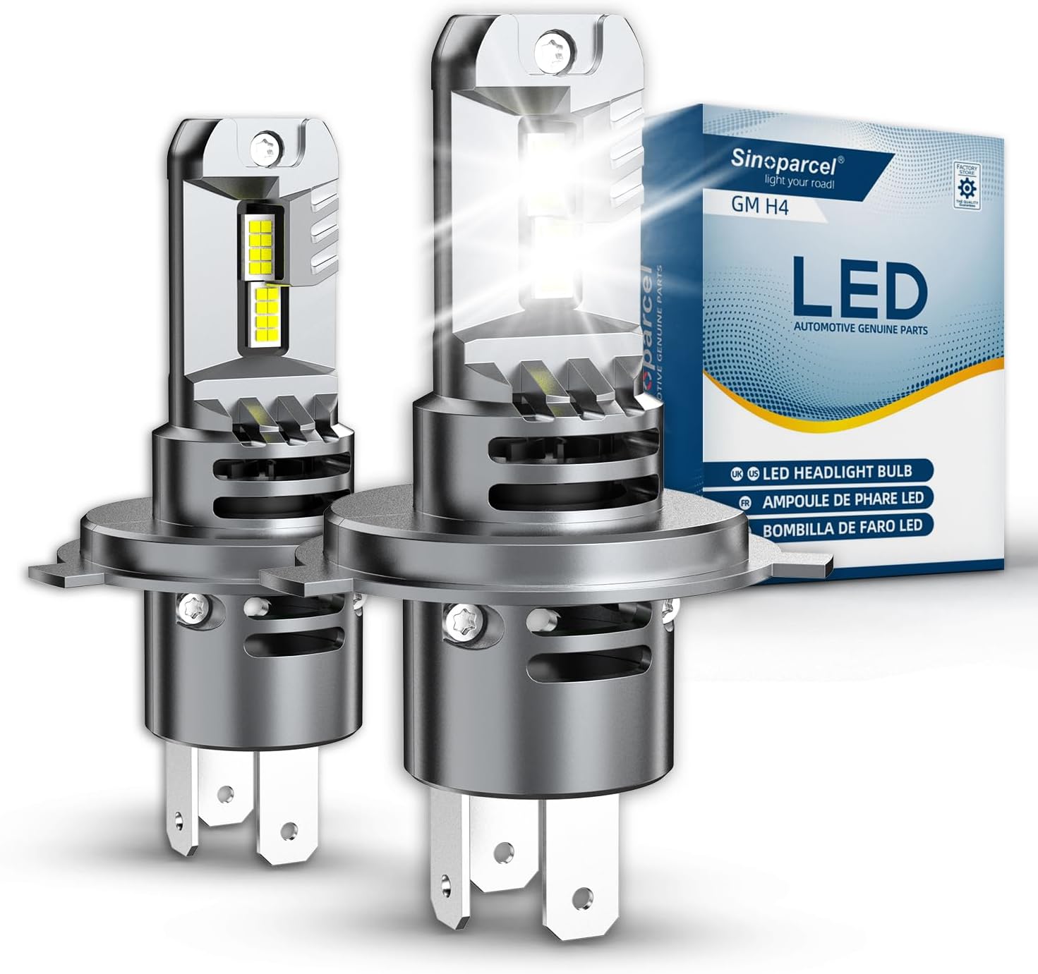 H4/9003 LED Ampoules Ventilées de Phare, Lampes Anti-erreur Homologuées au Remplacer Halogène pour Voiture, Blanches Froides 6500K, Lot de 2 H4/9003 2023