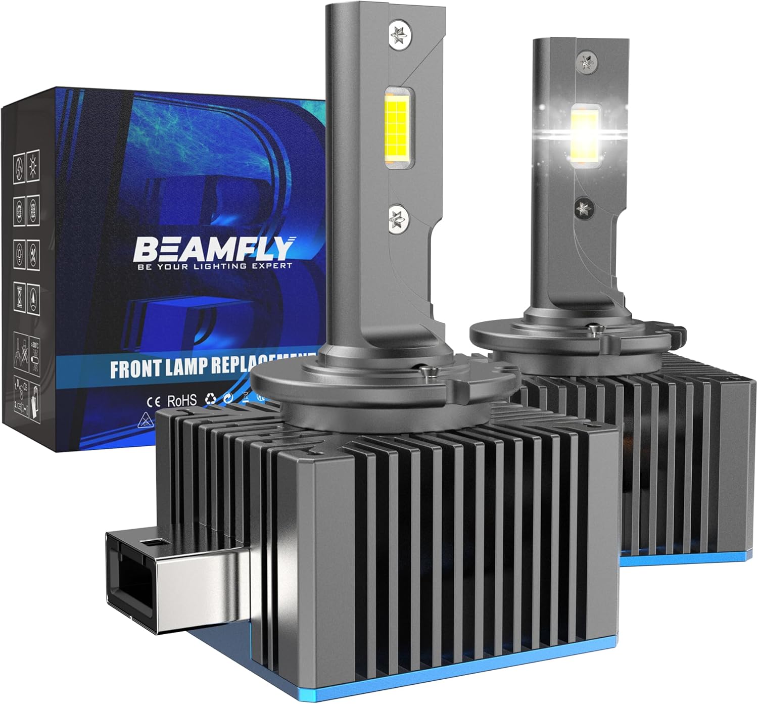 Ampoule LED D1S 36000LM, Ampoule de Phare de Voiture, 110W High/Low Beam Replace Original HID D1S Xenon Bulb Plug and Play - 2 Bulbs (D1S-36000LM)