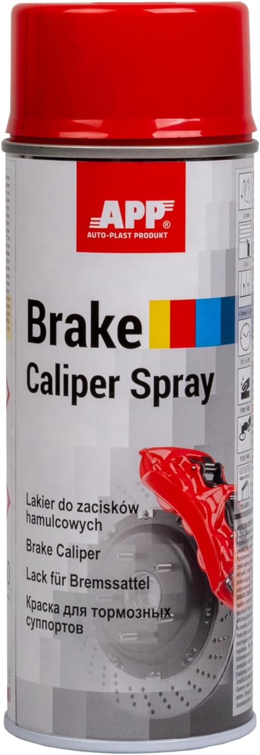 APP Brake Caliper Spray Peinture etrier de frein rouge - Peinture thermique pour les plaquettes de frein de la voiture résistante à la chaleur jusqu'à 110° - Rouge - 400 ml