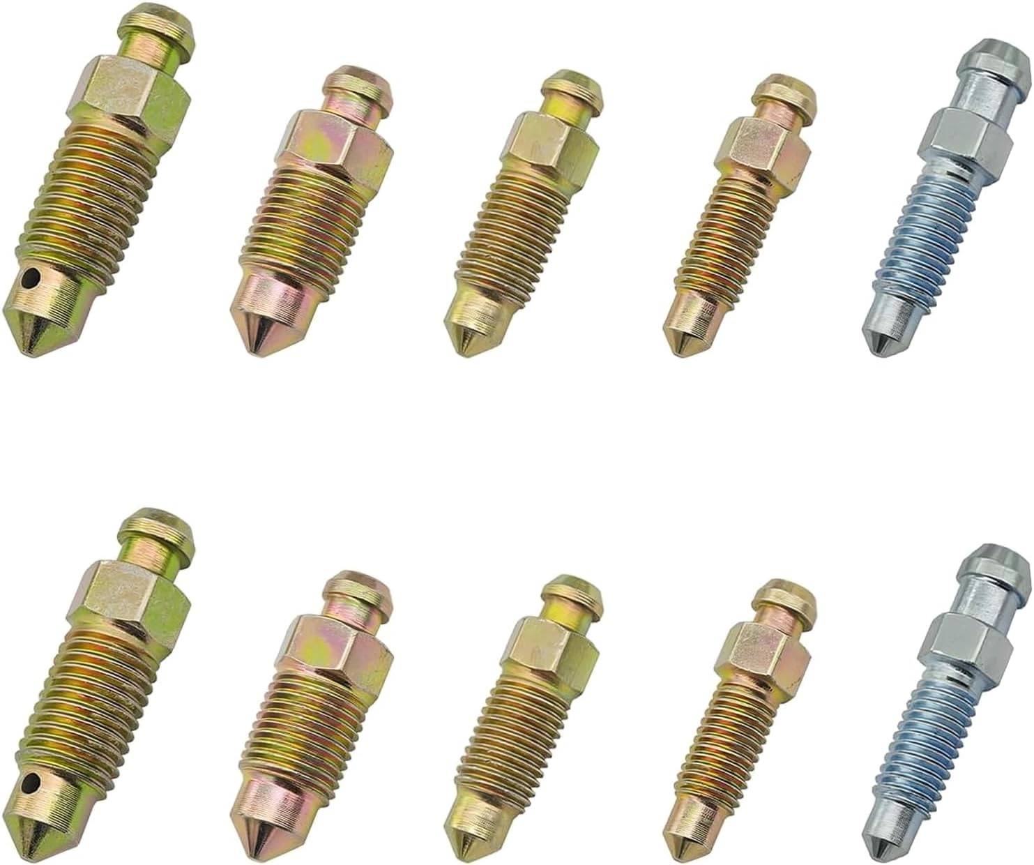 Wjelet Lot de 10 vis de purge d'étrier de frein pour maître-cylindre de frein et étrier de frein à disque, construction en acier robuste pour entretien de voiture, moto, vélo