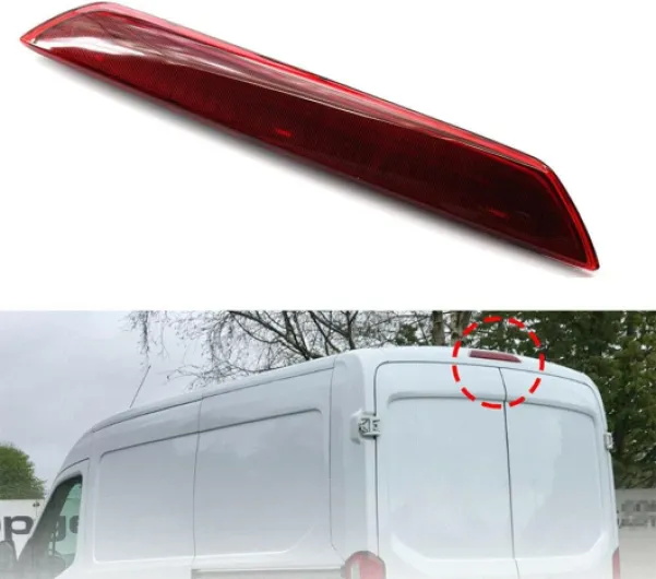 Convient pour Ford Transit MK8 Tourneo Custom LED haut niveau feu de freinage arrière 3ème feu stop feu arrière (lentille rouge)