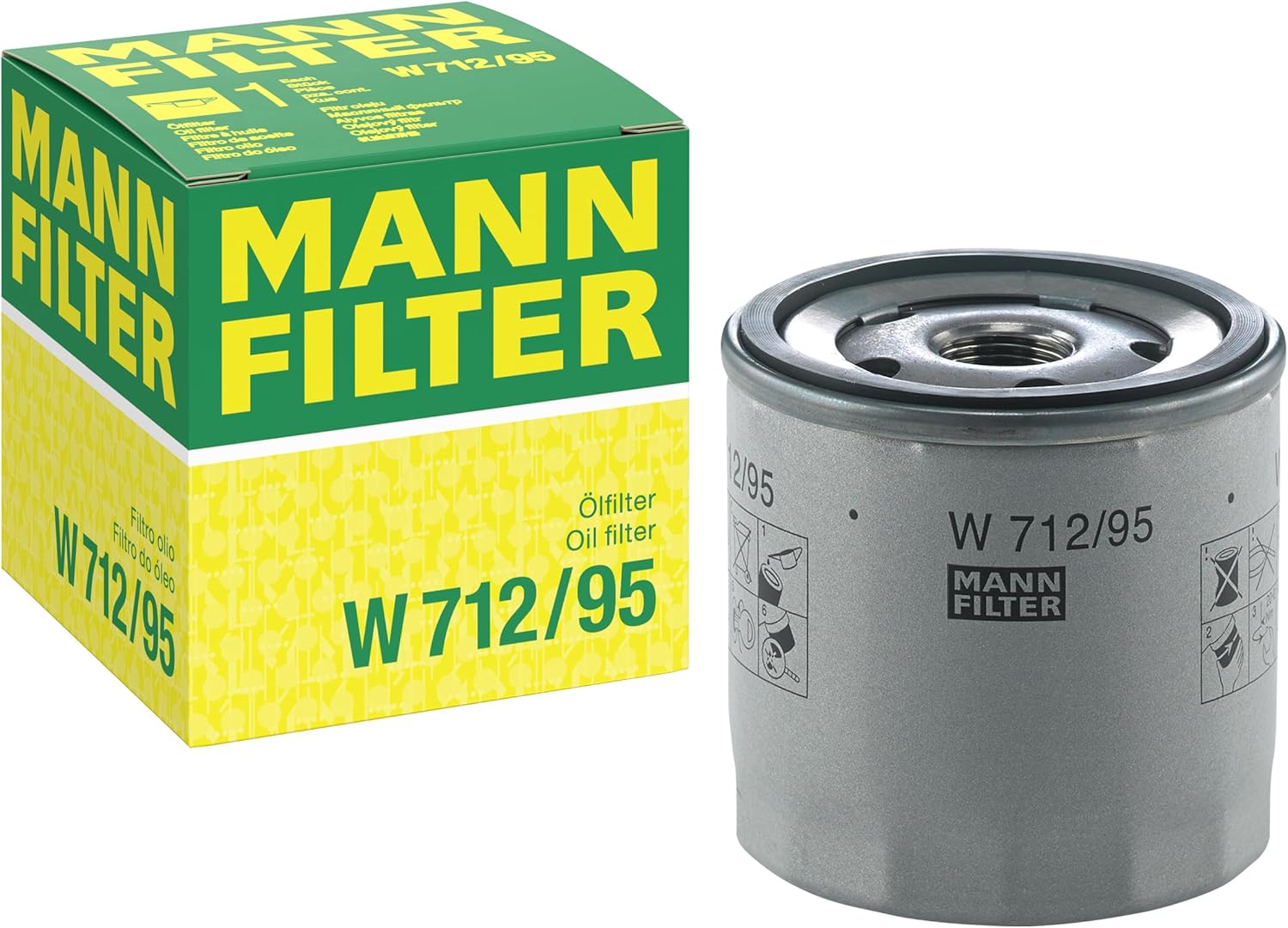 MANN-FILTER W 712/95 Filtre à huile - pour Véhicule de tourisme + utilitaires Blanc Forfait individuel