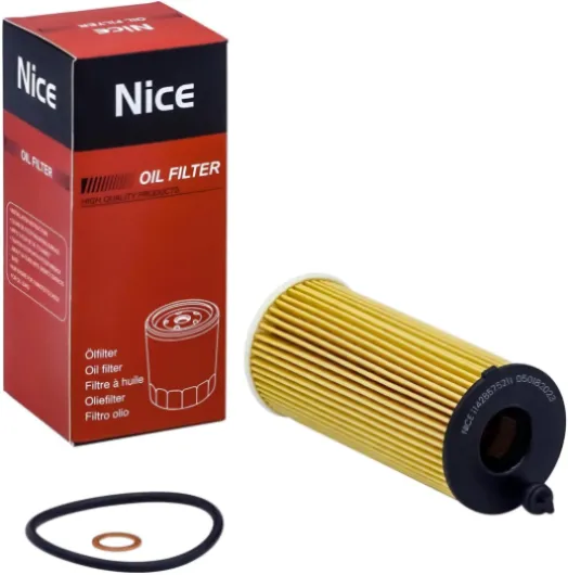 Filtre à Huile Moteur 11-42-8-575-211, Kit Élément Filtrant Compatible avec Peugeot, Citroën, Opel, Remplace HU6014Z, OX8131D, Inclus Joint Torique et Rondelle