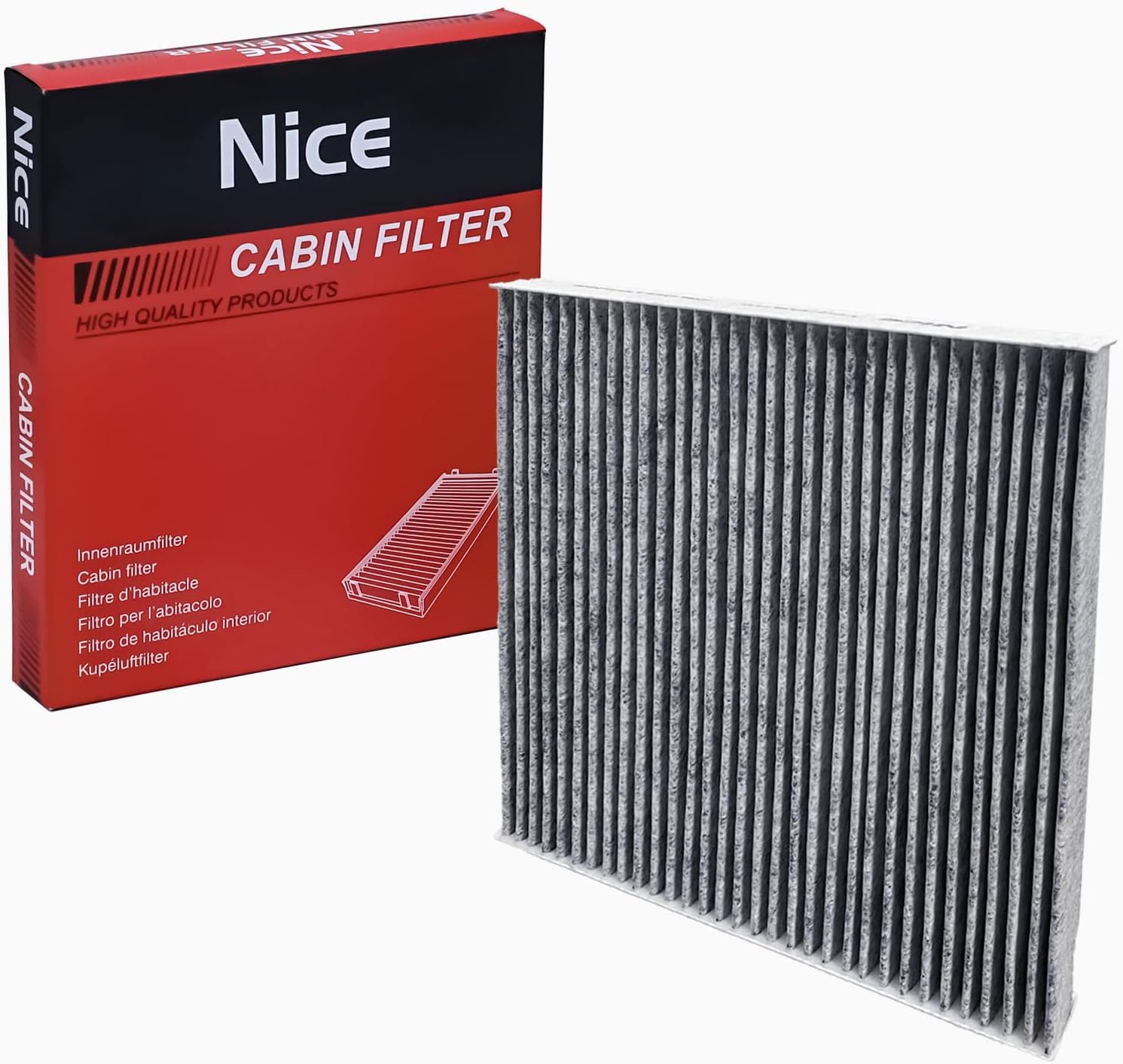 Filtre Habitacle Charbon Actif 5Q0819653, Compatible avec Audi A3, VW Golf 7, Tiguan, Remplace CUK 29 005, Filtration PM2.5, Anti-Pollen & Odeurs