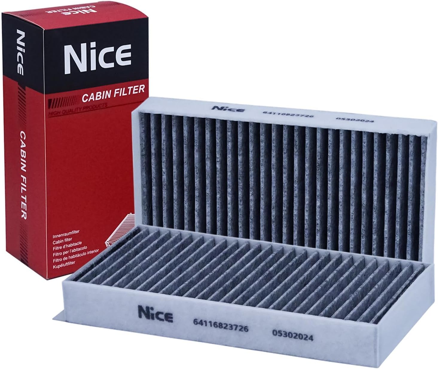 Filtre Habitacle Charbon Actif 64116823726, Compatible avec BMW Série 1/2/X1/X2 & MINI Clubman/Countryman, Remplace CU23005-2, Anti-Pollen, Odeurs & PM2.5