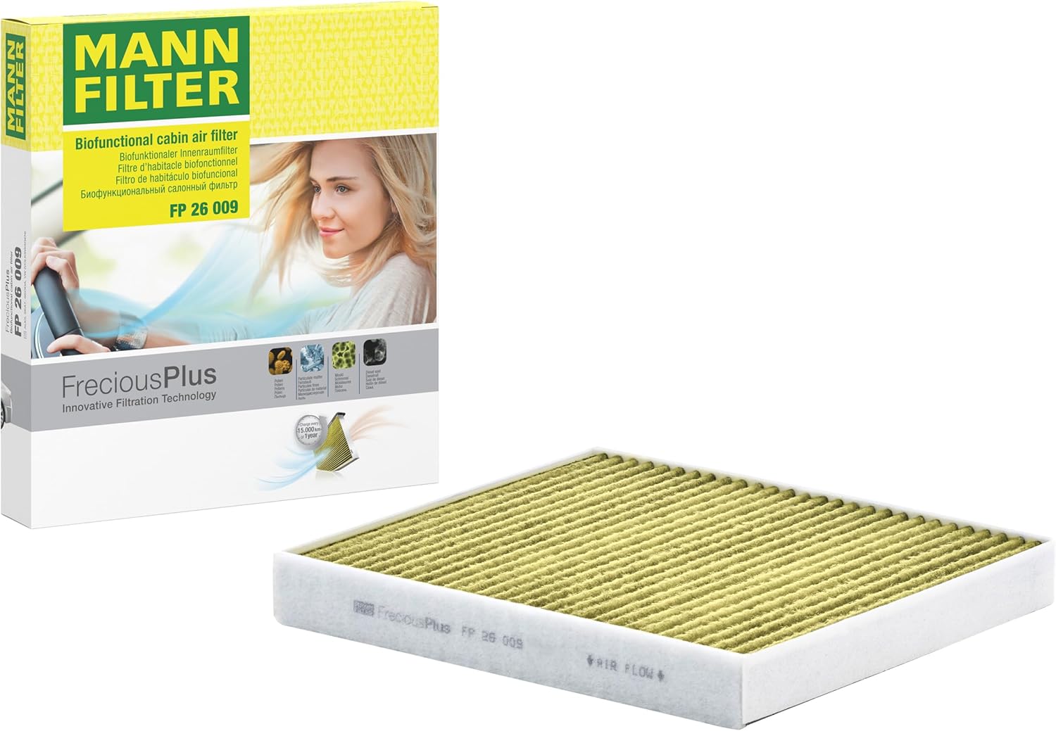MANN-FILTER FP 26 009 Filtre à air de cabine - FreciousPlus Filtre à Pollen Bio-fonctionnel - pour Véhicule de tourisme + utilitaires