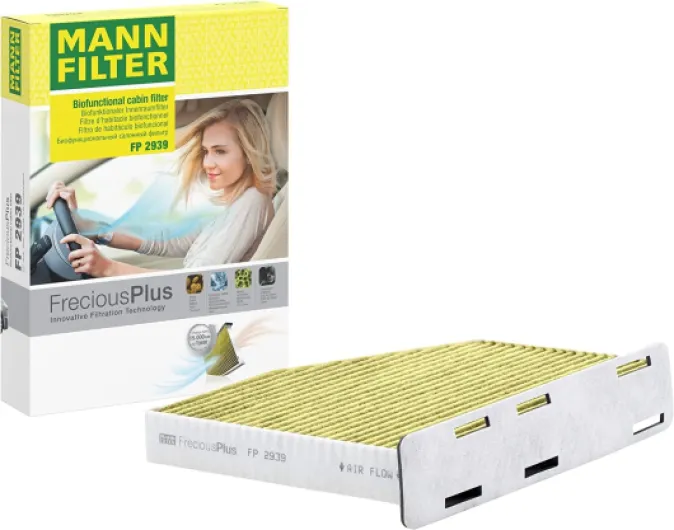 MANN-FILTER FP 2939 Filtre à air de cabine - FreciousPlus Filtre à Pollen Bio-fonctionnel - pour Véhicule de tourisme + utilitaires
