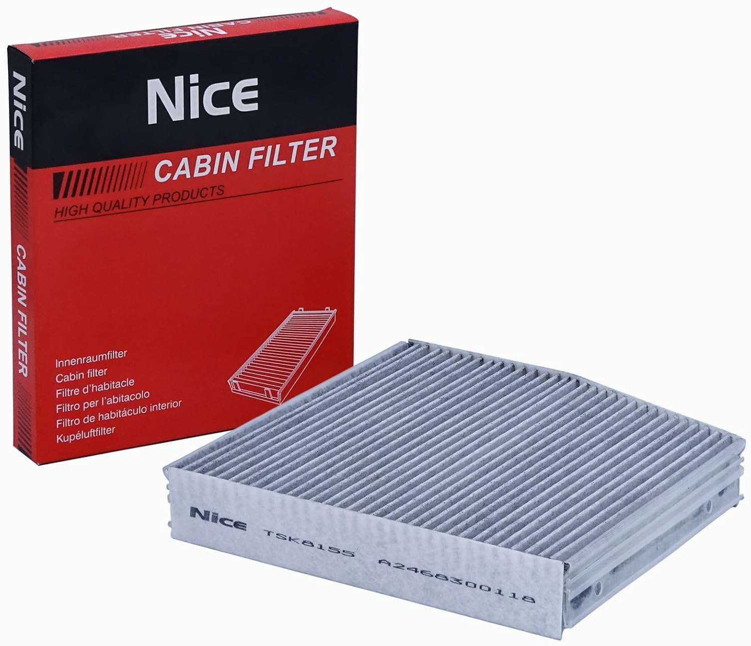 Filtre Habitacle Charbon Actif A2468300118, Compatible avec Mercedes Classe A B GLA CLA (2011-2023), Remplace CUK 26 007, Filtration PM2.5, Anti-Pollen & Odeurs