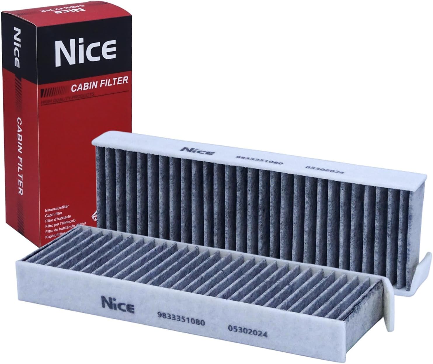 Filtre Habitacle Charbon Actif 9833351080, Compatible avec Peugeot 208 II/e-208, Renault Clio V, Remplace CUK26025-2, Filtration Anti-Pollen & PM2.5