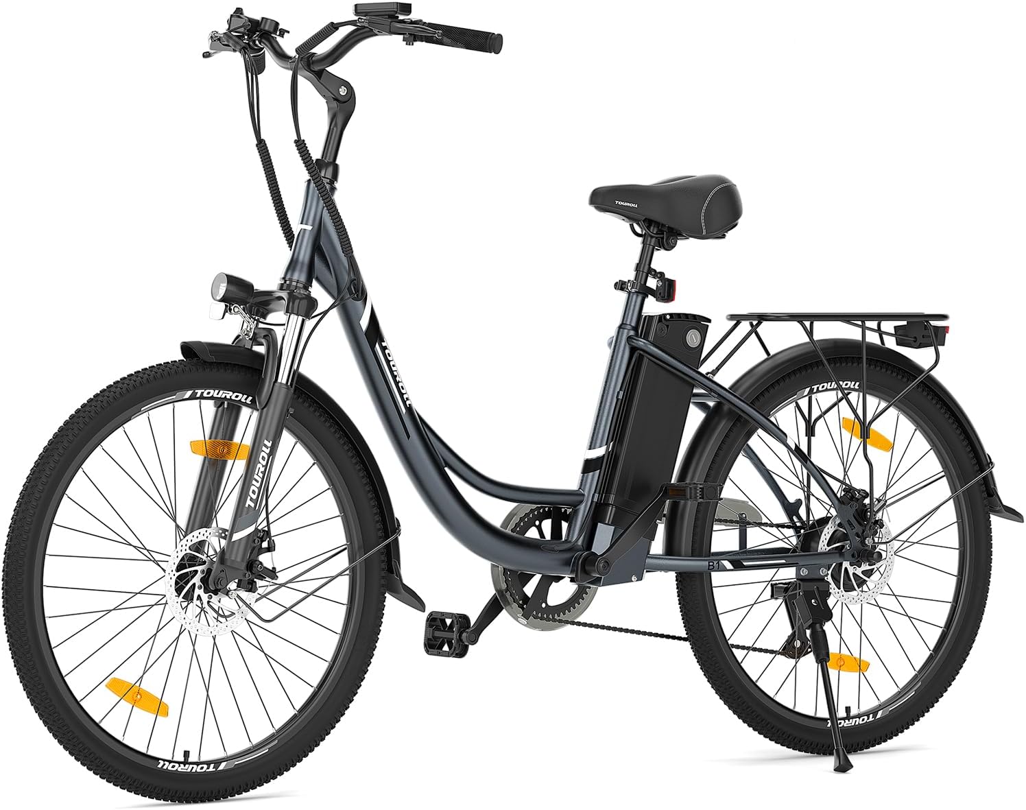 B1 Vélo Électrique, 26" vélo électrique Urbain avec 36V 15.6Ah Batterie Amovible, Vélo de Ville électrique 250W, 7 Vitesses, E-Bike Urbain pour Adulte