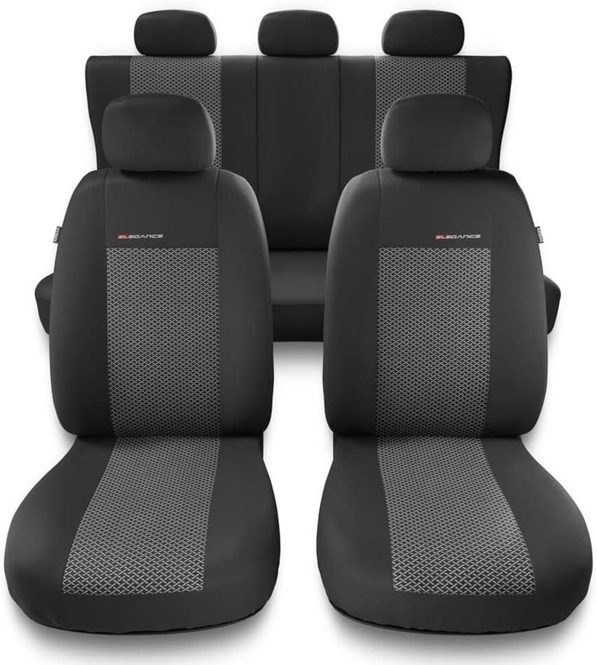 Housses de siège adaptées pour Mercedes-Benz Classe C W202, W203, W204, W205, W206 (1993- ) - Housse Siege Voiture universelles - Couverture Siege - Une-2 Gris UNE-2 ensemble