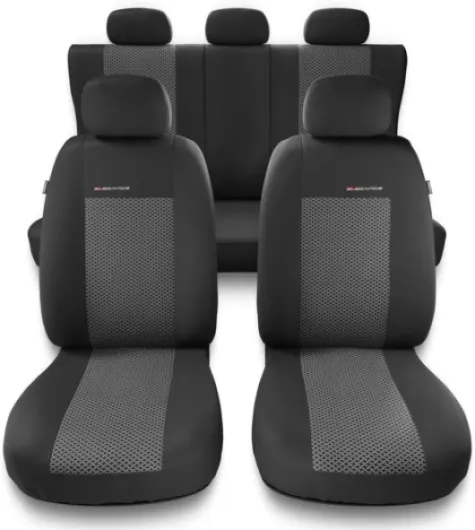 Housses de siège adaptées pour Mercedes-Benz Classe C W202, W203, W204, W205, W206 (1993- ) - Housse Siege Voiture universelles - Couverture Siege - Une-2 Gris UNE-2 ensemble