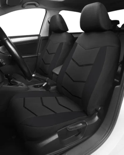 Housses Siège Voiture Avant en Tissu Housse de siège de Voiture Universelle pour 2 sièges Couverture Couvre Siège Auto Respirable Convient à la Plupart des Voitures Camionnette SUV Camion, Noir