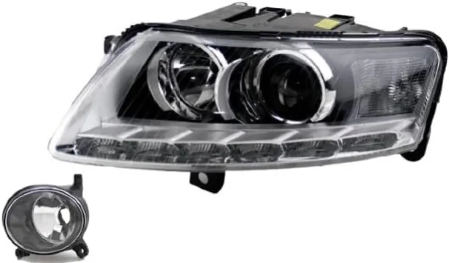 Johns, Phare xénon compatible avec Audi A6 4F 10/2008-03/11 D3S H7 Li + pare-brise antibrouillard.