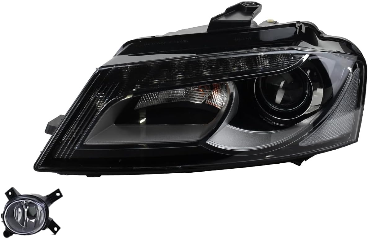 Johns, Phare compatible avec Audi A3 8P 08/2008-08/2012 Xenon D3S Li + pare-brise antibrouillard.