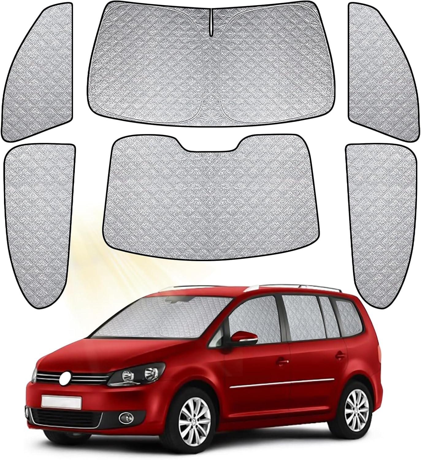 Pare-Brise Avant de Voiture avec Remplacement pour BMW 3 Series 2020-2025 (G20), 6PCS Luxury Pare-Soleil Technology Heat Mat, Feuille d'Aluminium Visière Pliante Pare-Brise Épais for 3 Series-6PCS