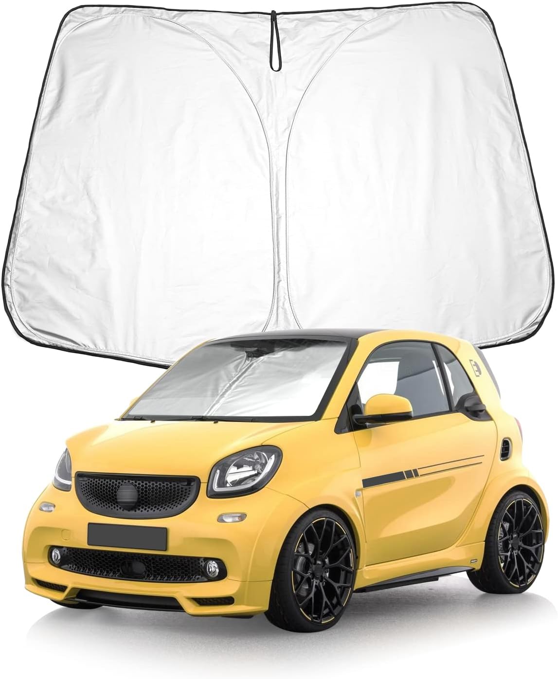 BIXUAN Pare-Soleil Compatible avec Mercedes Benz Smart Fortwo C453 EQ Forfour W453 2014-2022 Pare-Brise Pare-Brise Avant Anti-UV