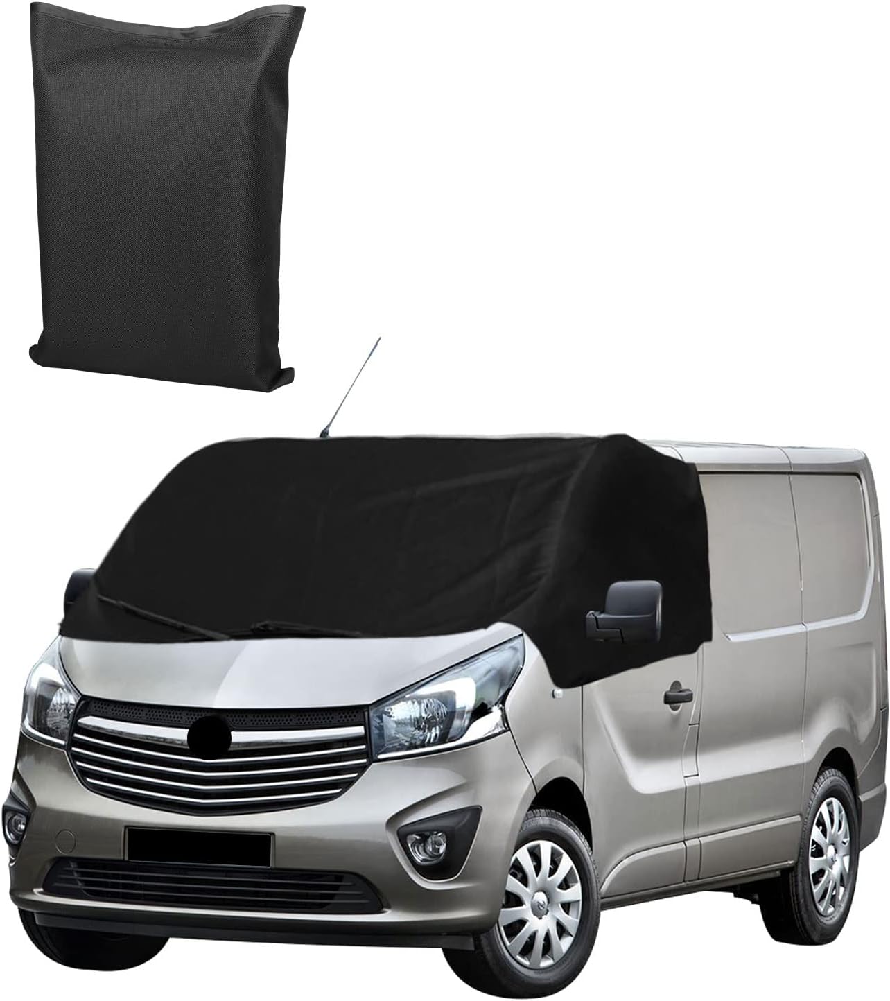 Couverture Enveloppe de Pare-Brise Avant pour Opel Vivaro 2001-2014, 600D Imperméable et Résistante aux Intempéries Protege Pare Brise Givre, Couverture de Pare-Brise Avant de Voiture O-pel Vivaro 2001-2014