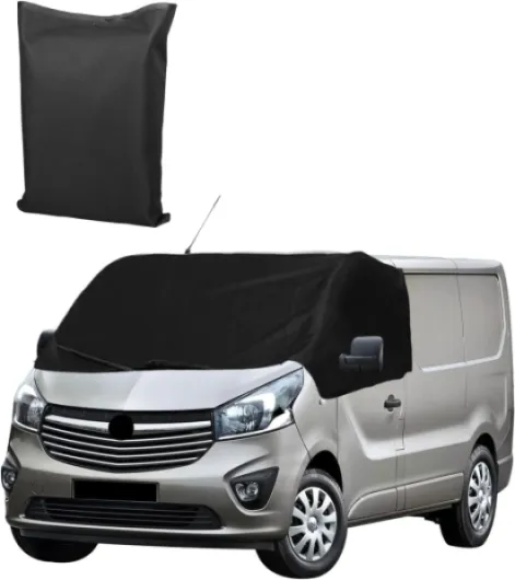 Couverture Enveloppe de Pare-Brise Avant pour Opel Vivaro 2001-2014, 600D Imperméable et Résistante aux Intempéries Protege Pare Brise Givre, Couverture de Pare-Brise Avant de Voiture O-pel Vivaro 2001-2014