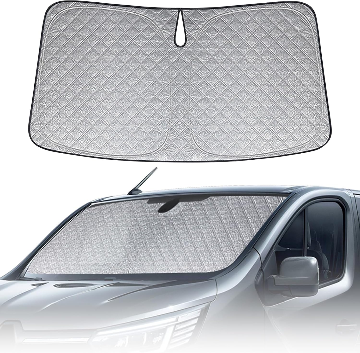 Pare-Soleil Anti-UV Pliant pour Pare-Brise Avant Compatible avec Renault Trafic 2001-2025, Pare Soleils pour Voiture à l'intérieur Pliable Couverture, Protection Réfléchissante UV