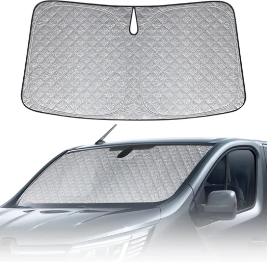Pare-Soleil Anti-UV Pliant pour Pare-Brise Avant Compatible avec Renault Trafic 2001-2025, Pare Soleils pour Voiture à l'intérieur Pliable Couverture, Protection Réfléchissante UV