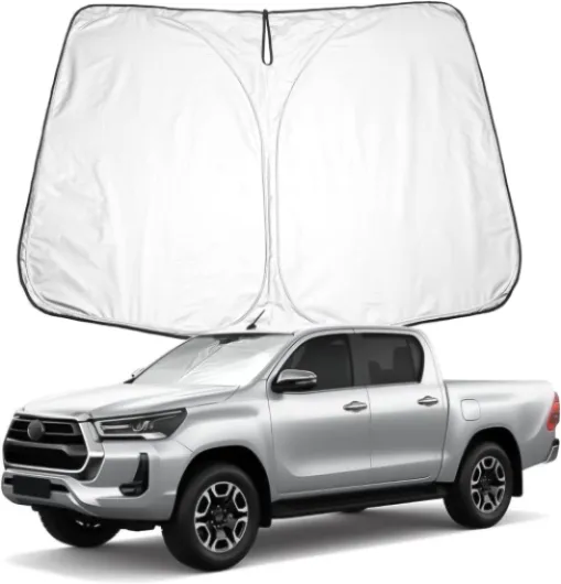 BIXUAN Hilux 2024 Pare-Soleil Compatible avec Toyota Hilux AN120 AN130 2016-2023 2024 Pare-Brise Avant de Voiture Protection Contre Le Vent pour Pare-Brise Avant Bloque la Couverture UV