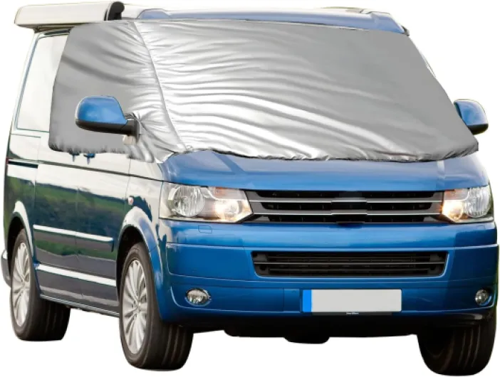 Couverture de Pare-Brise Avant pour VW T6 2016-2022, Housse de Pare-Brise Thermique Externe, Protection Contre la Neige, la Glace, la poussière et Le Soleil pour VW T6 2016-2022, Silver B