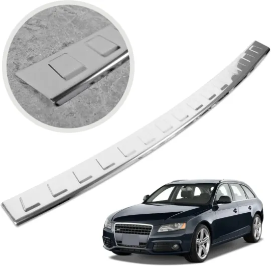 Protection de Pare-Chocs arrière - Compatible avec Audi A4 B8 Avant/Allroad 2008-2012 - Acier INOX Poli/Chrome