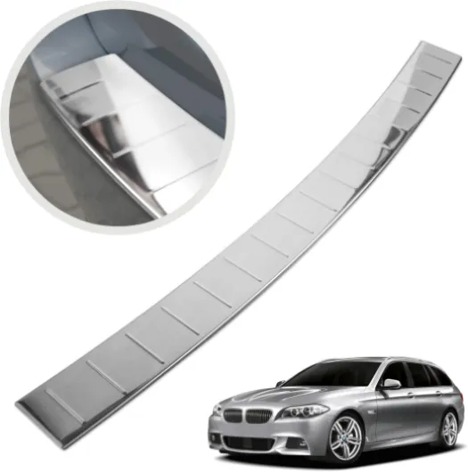 Protection de Pare-Chocs arrière - Compatible avec BMW 5 F11 Avant 2010-2017 - Acier INOX Poli/Chrome - Protection de seuil de Coffre pour protéger Votre Voiture des Rayures