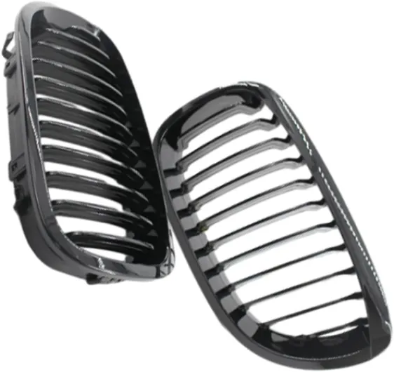 Paire de grilles de pare-chocs avant compatibles avec BMW E46 2 portes, noir brillant