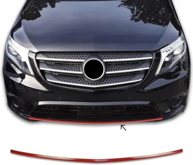 Garniture de Pare-chocs Avant Compatible avec Mercedes Vito W447 2014 à 2023, Moulure Bande en Acier Inox Chromée