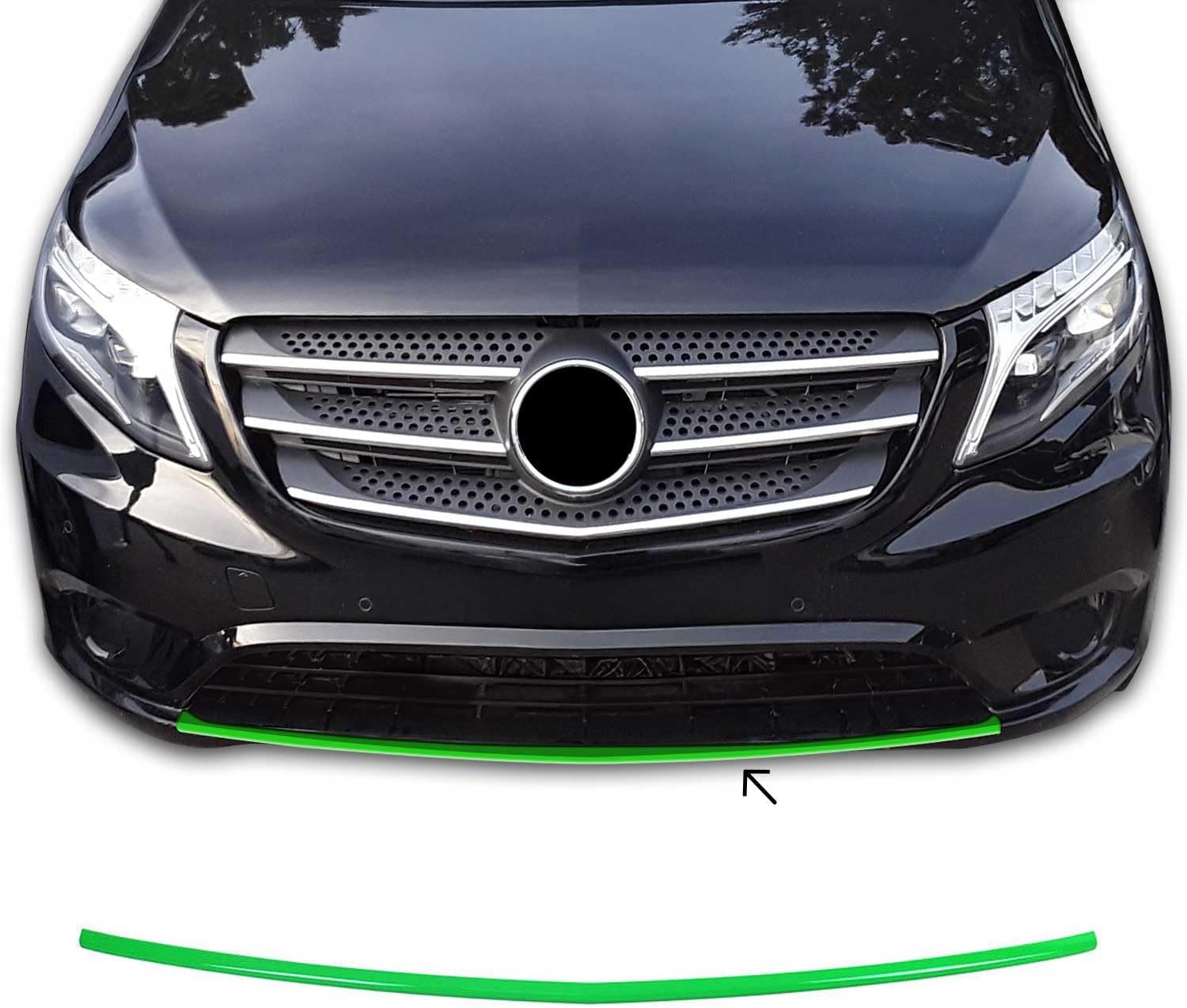 Garniture de Pare-chocs Avant Compatible avec Mercedes Vito 2014-2019 Moulure Bande en Acier Inox