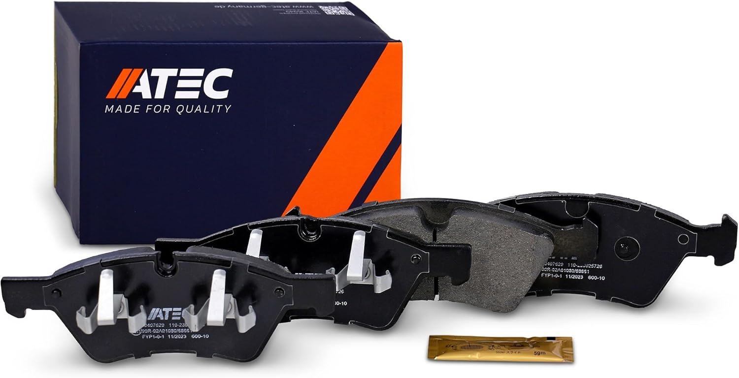 ATEC Germany Jeu de plaquettes de frein avant, plaquettes de frein avant, 4 pièces, Compatible avec MERCEDES-BENZ Classe E (W211) (S211), Classe GL (X164), Classe M (W164), Classe R (W251, V251)