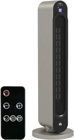 Chauffage soufflant oscillant 1100/2200 W - Mini radiateur céramique PTC - télécommande Incluse - Chauffage d'appoint Noir